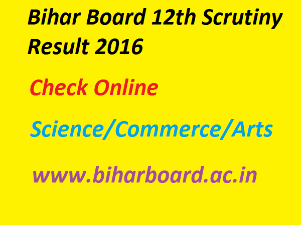 Bihar Board 12th Scrutiny Result
